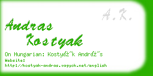 andras kostyak business card